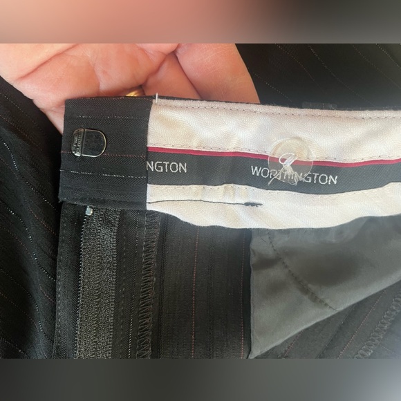 Worthington Black with Pinstripes Dressy Trouser Pants Wide Leg Women’s Size 4 - Picture 10 of 14